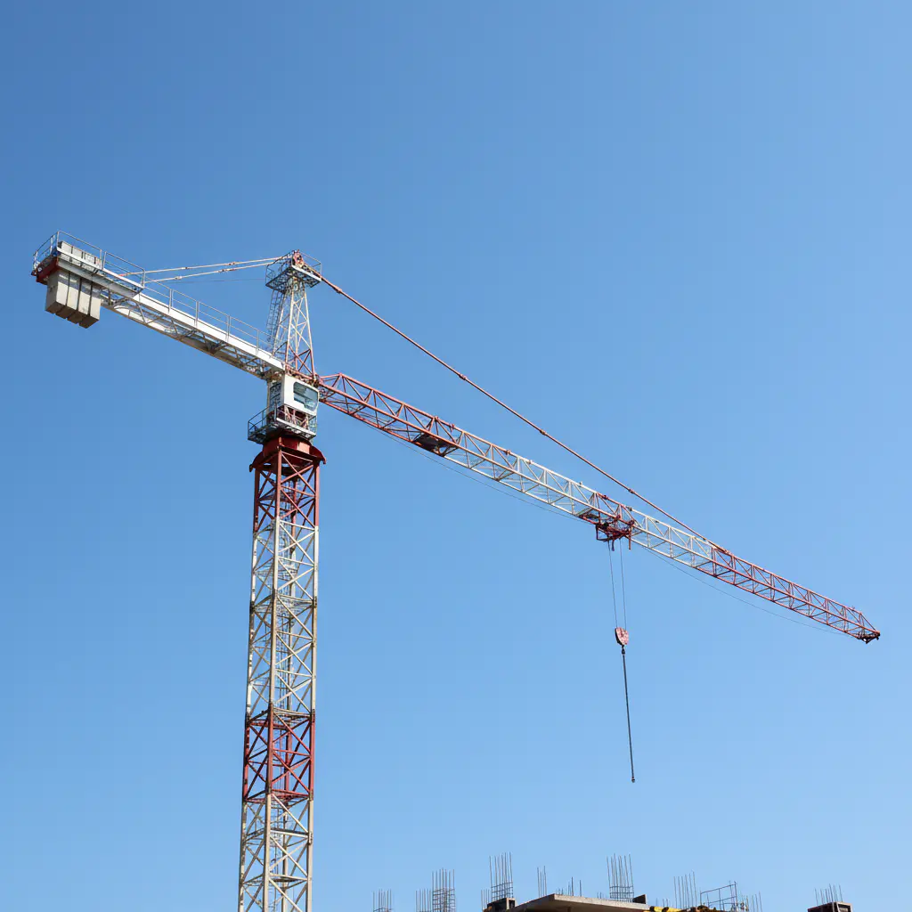 Construction crane against blue sky