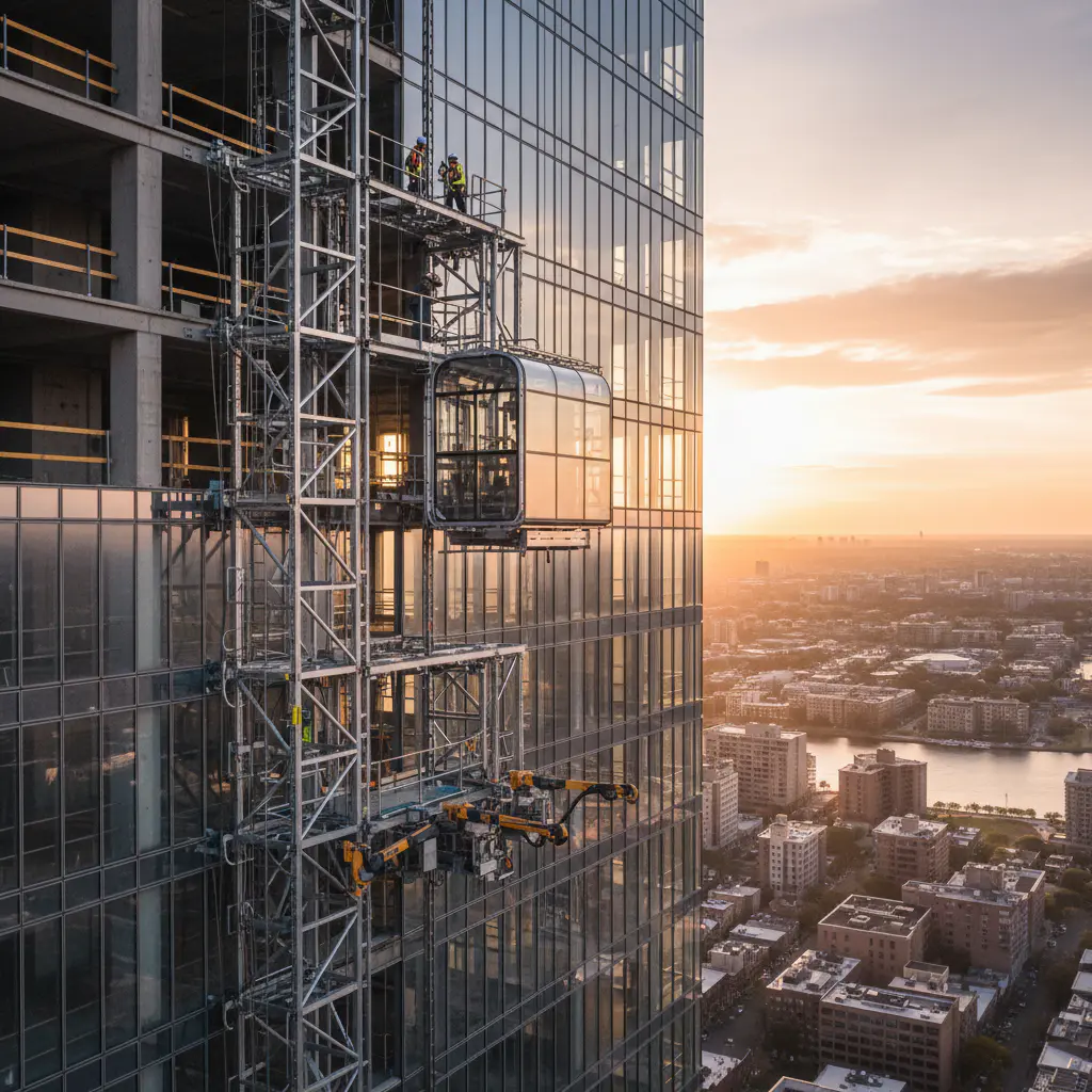 SkyLineLift equipment on a high-rise project